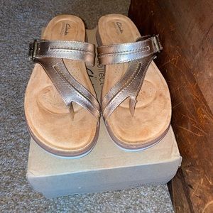 Brynn Madi Rose Gold Clark's Sandals, Wide